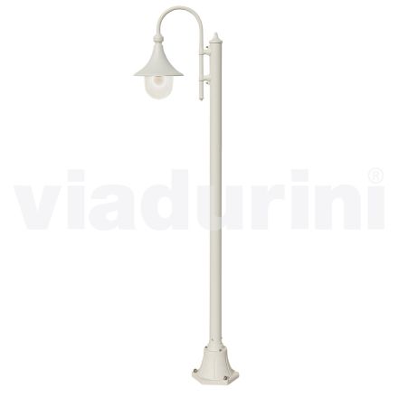 Lampa de gradina alb din aluminiu cu 1 lumina produsa in Italia, Anusca Viadurini