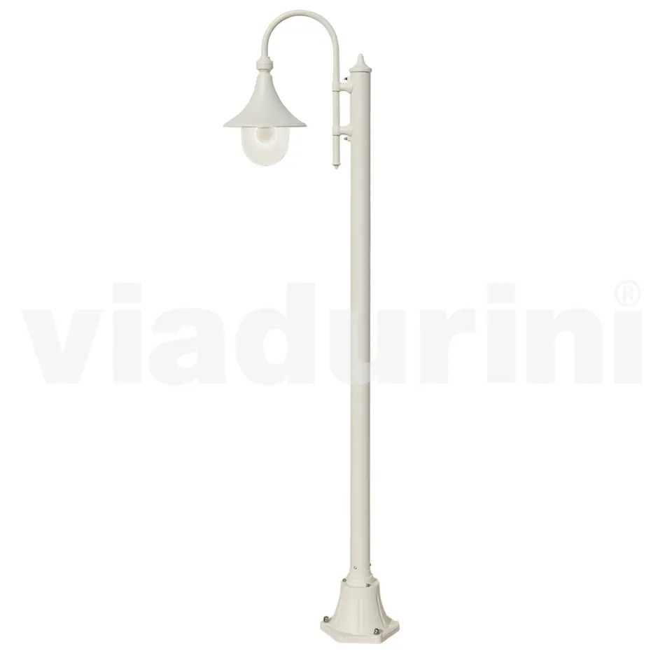 Lampa de gradina alb din aluminiu cu 1 lumina produsa in Italia, Anusca Viadurini