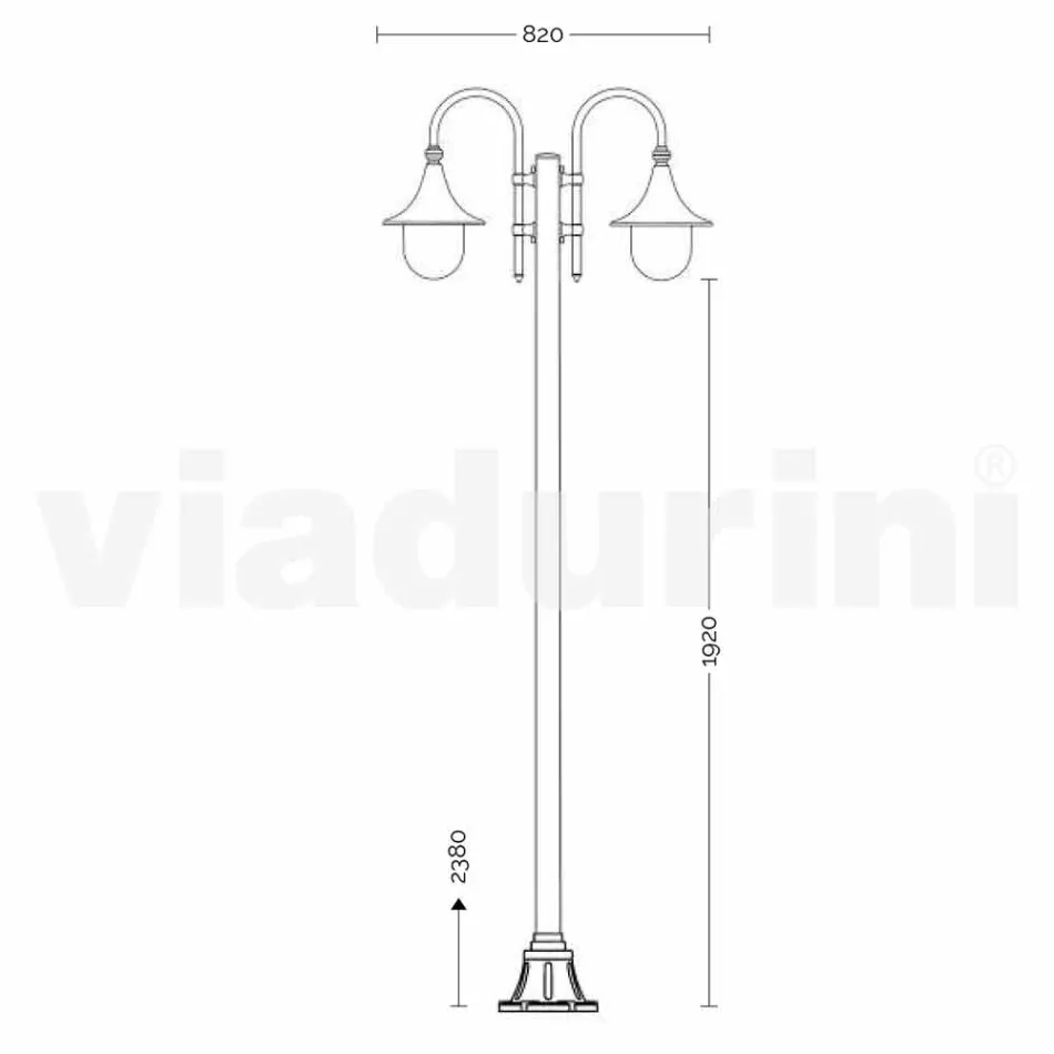 Lampa de gradina din aluminiu turnat sub presiune alba din Italia, Anusca Viadurini