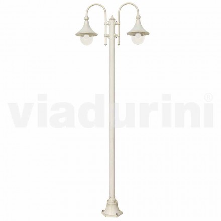 Lampa de gradina din aluminiu turnat sub presiune alba din Italia, Anusca Viadurini