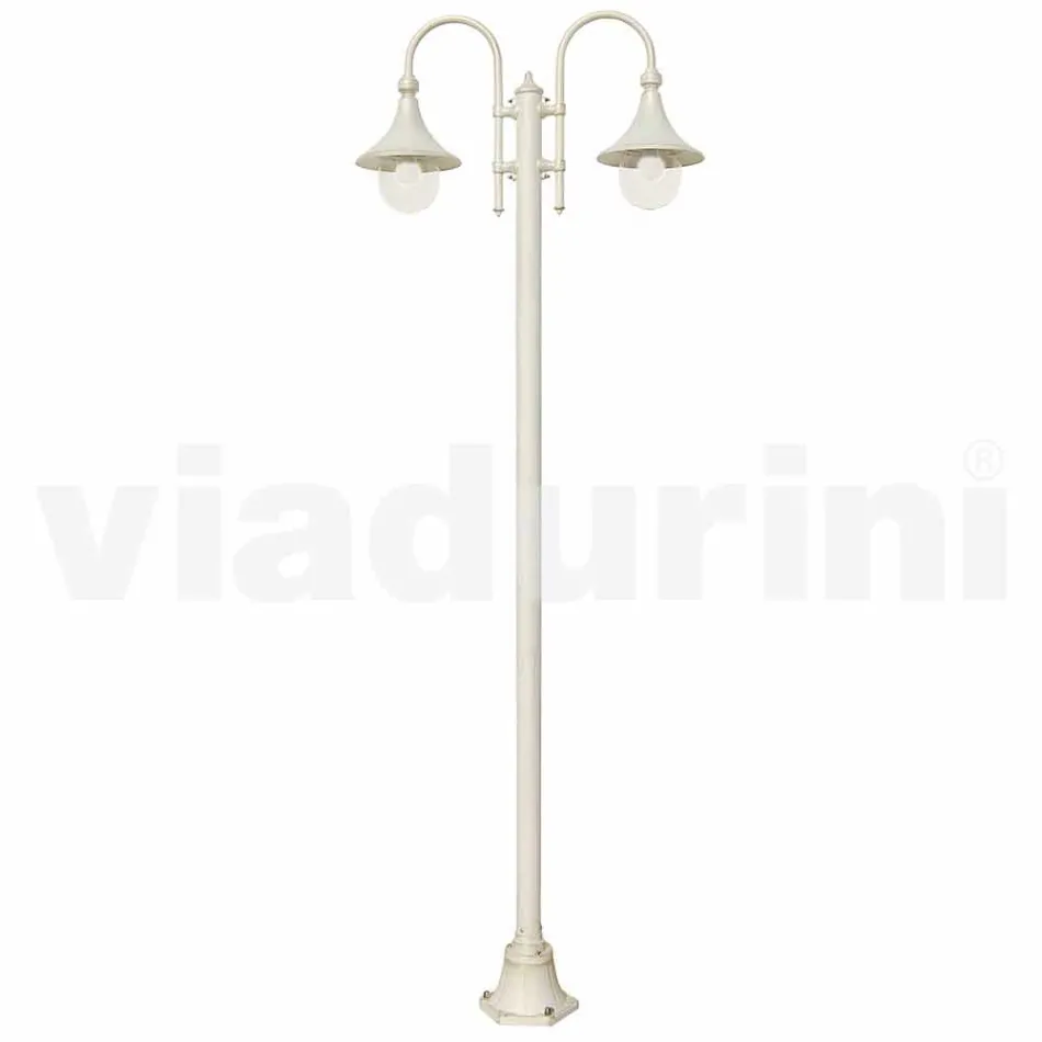 Lampa de gradina din aluminiu turnat sub presiune alba din Italia, Anusca Viadurini
