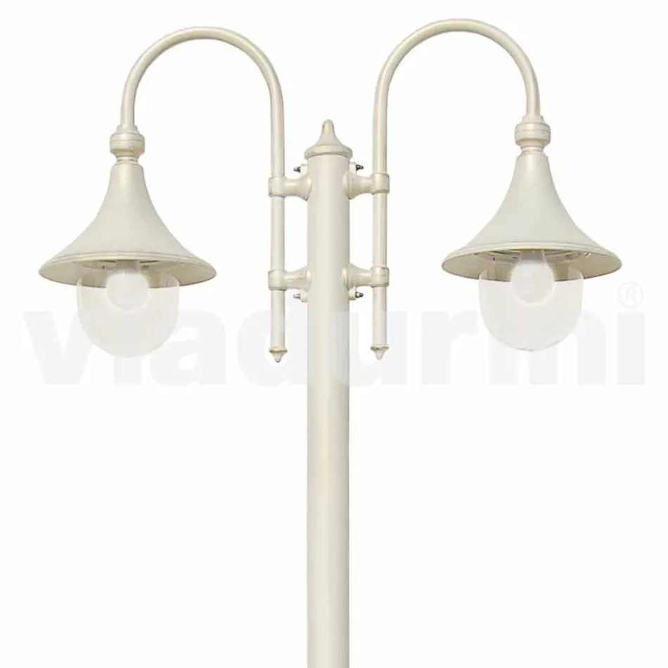 Lampa de gradina din aluminiu turnat sub presiune alba din Italia, Anusca Viadurini
