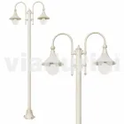 Lampa de gradina din aluminiu turnat sub presiune alba din Italia, Anusca Viadurini
