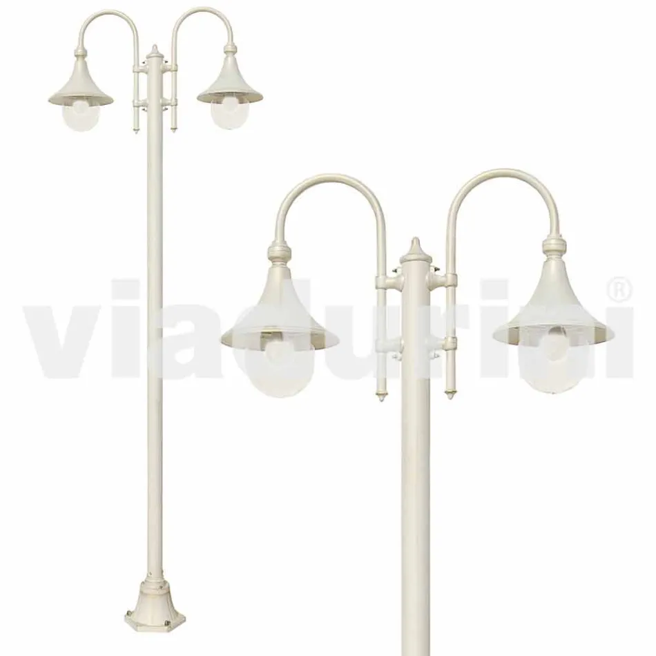 Lampa de gradina din aluminiu turnat sub presiune alba din Italia, Anusca Viadurini