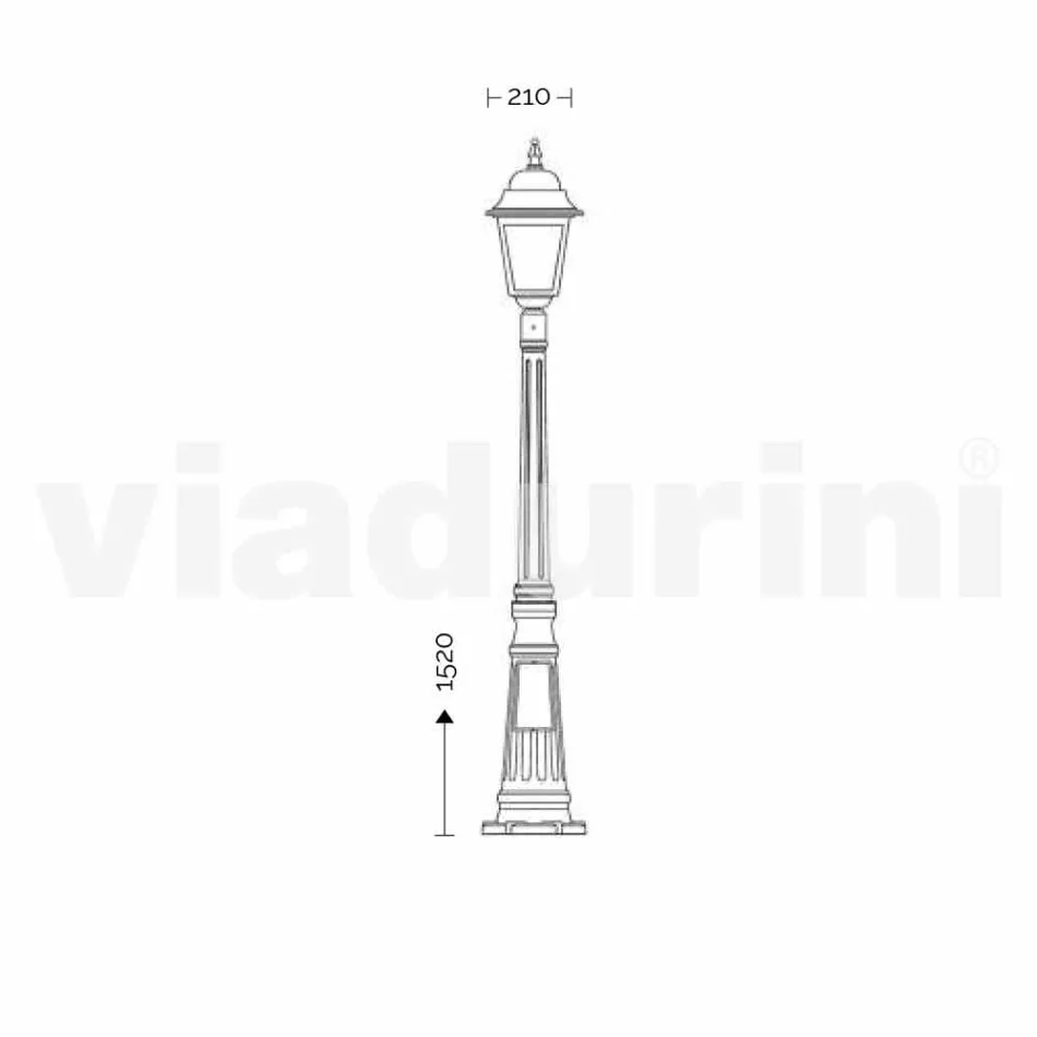 Lampa de gradina din aluminiu turnat in Italia, Aquilina Viadurini