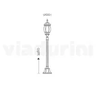 Lampă de grădină din aluminiu în stil vintage, fabricată în Italia - Leona Viadurini