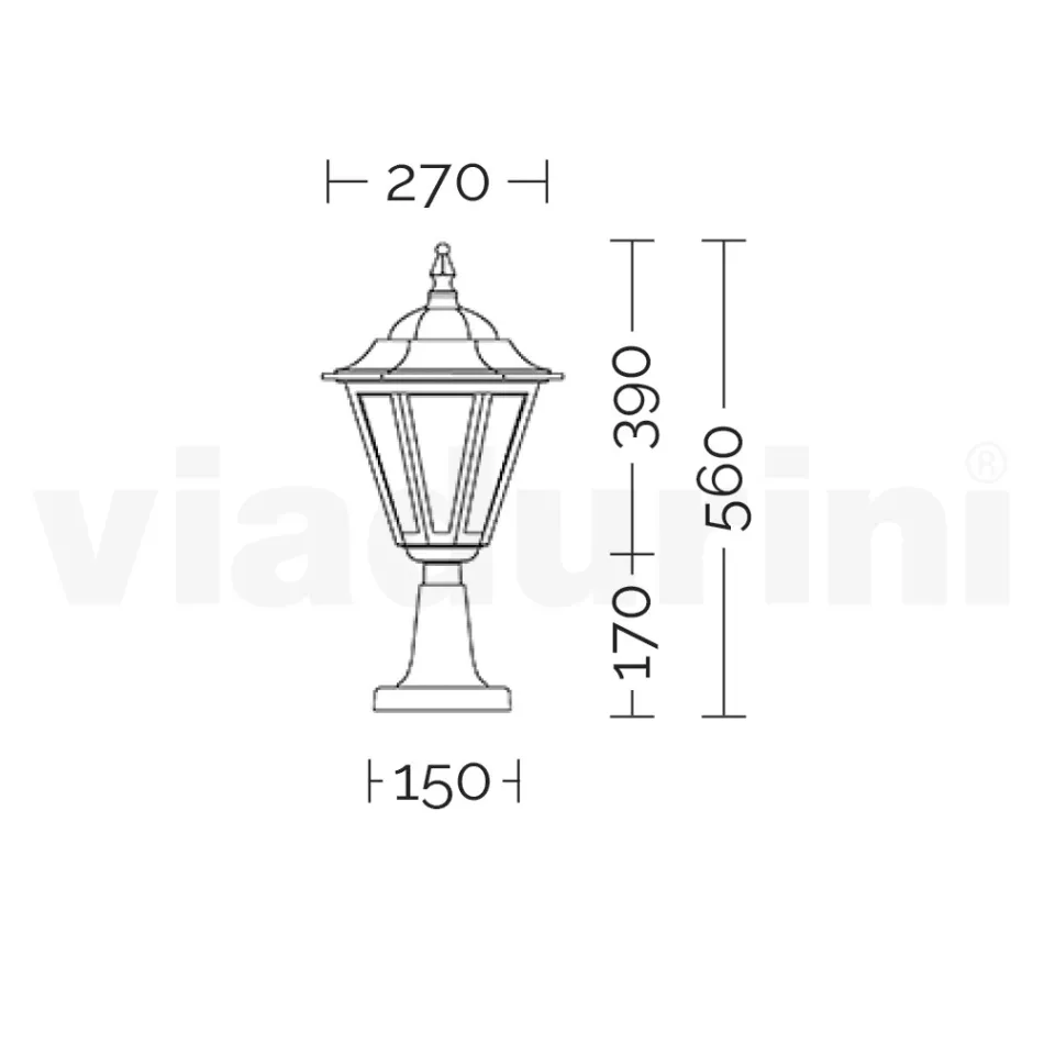Lampa de gradina din sticla sablata si 5 finisaje aluminiu - Pinako Viadurini