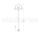 Lampa de Gradina Vintage 2 Lumini din Aluminiu Made in Italy - Cassandra Viadurini