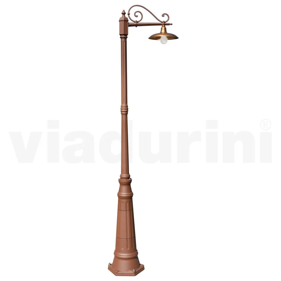 Lampă de grădină vintage din aluminiu și alamă Made in Italy - Adela Viadurini