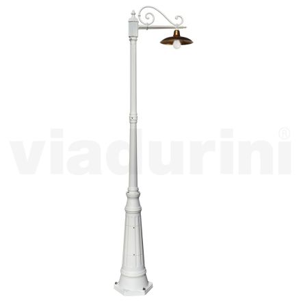 Lampă de grădină vintage din aluminiu și alamă Made in Italy - Adela Viadurini