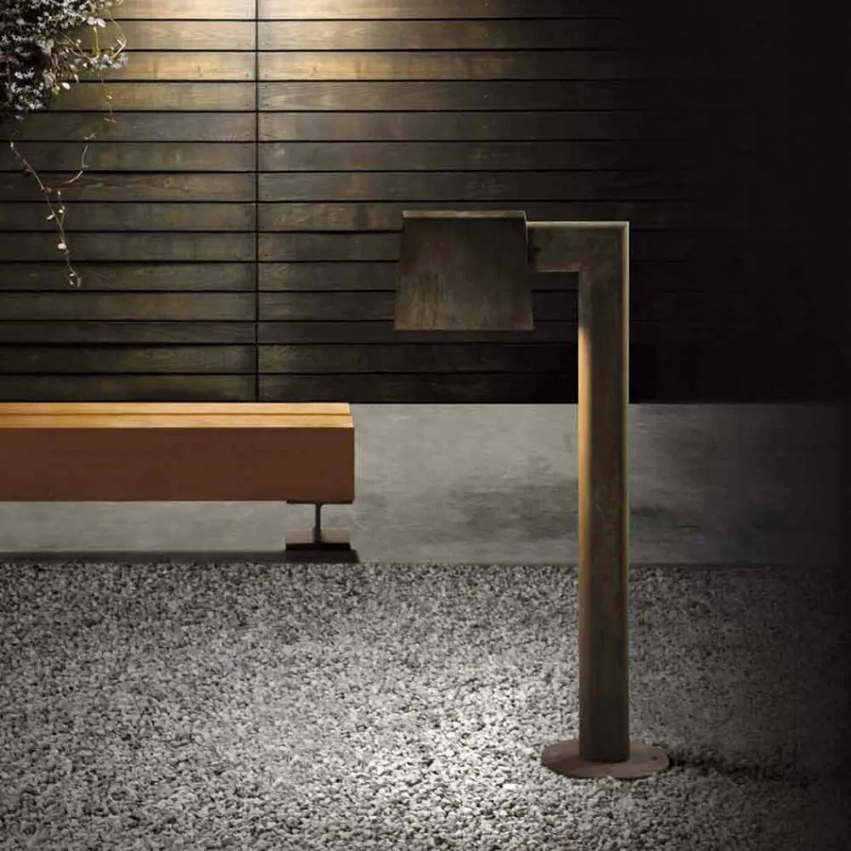 Lampadar exterior în metal antic maro 2 înălțimi - Saint Tropez de Il Fanale Viadurini