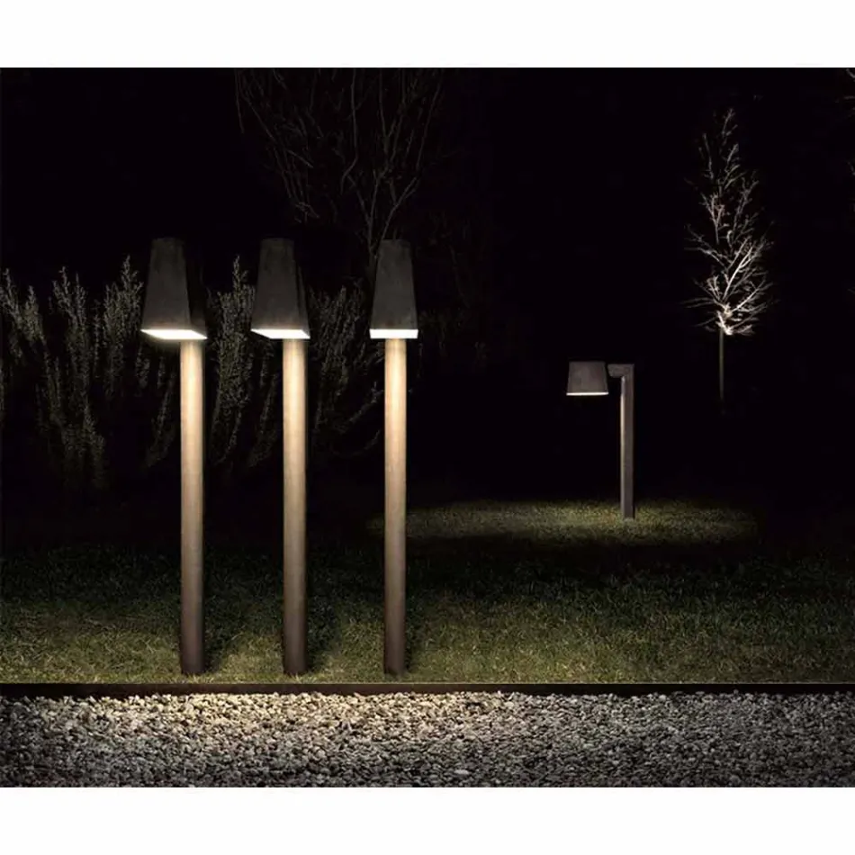 Lampadar exterior în metal antic maro 2 înălțimi - Saint Tropez de Il Fanale Viadurini