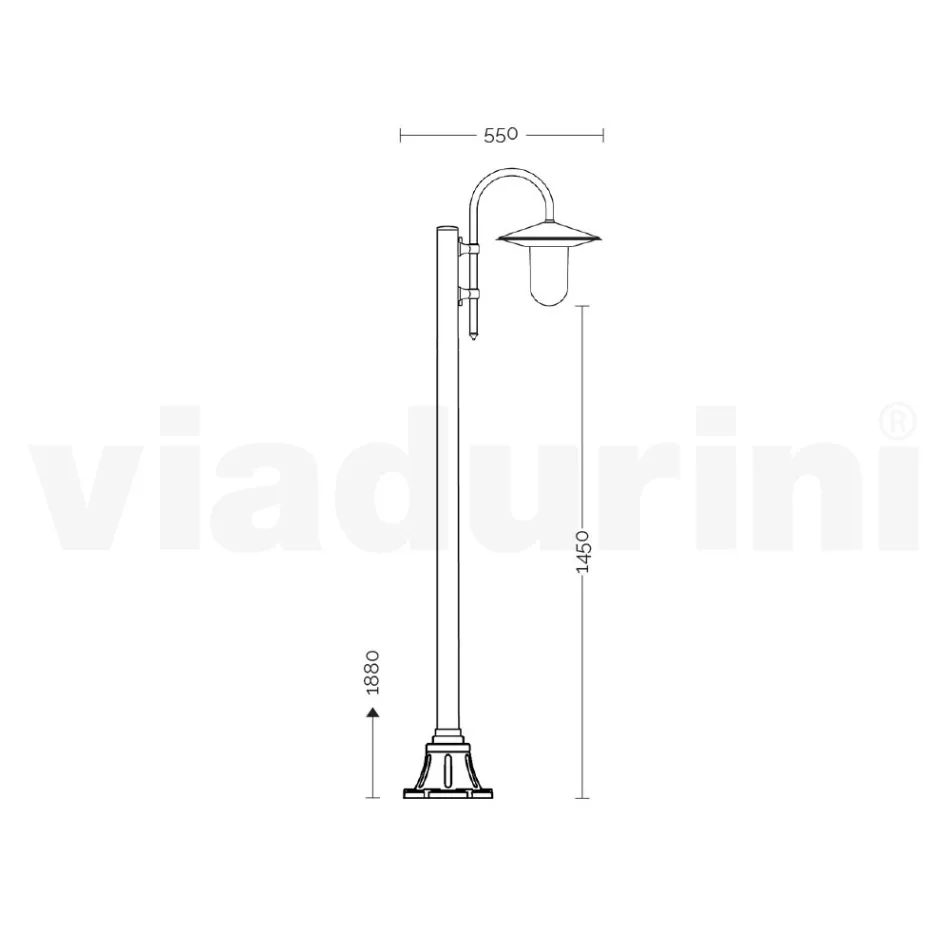 Lampă de exterior în stil vintage din aluminiu antracit Made in Italy - Belen Viadurini