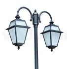 Lampa de gradina cu 2 lumini din aluminiu si sticla Made in Italy - Vivian Viadurini