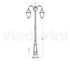 Lampa de gradina cu 2 lumini din aluminiu si sticla Made in Italy - Vivian Viadurini