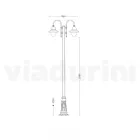 Lampa de gradina cu 3 lumini din aluminiu Made in Italy - Cassandra Viadurini