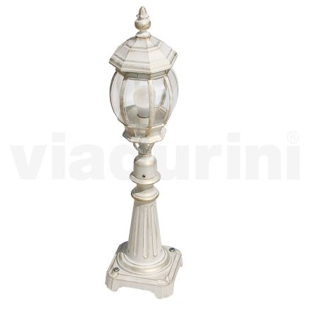 Lampa de gradina in stil vintage din aluminiu alb Made in Italy - Dodo Viadurini