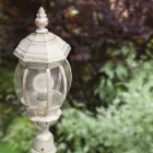 Lampa de gradina in stil vintage din aluminiu alb Made in Italy - Dodo Viadurini