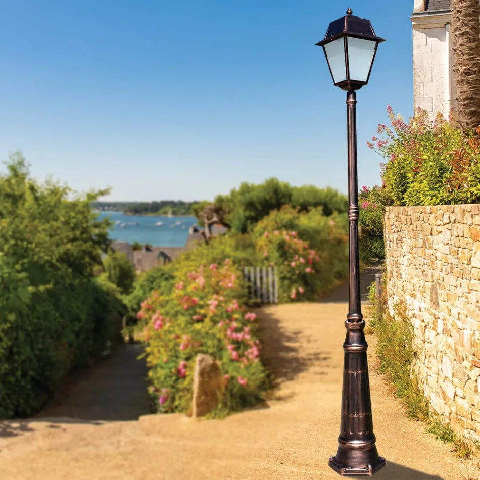 Lampa de gradina in stil vintage din aluminiu si sticla Made in Italy - Doroty Viadurini