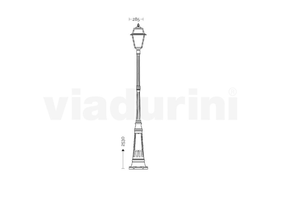 Lampa de gradina in stil vintage din aluminiu si sticla Made in Italy - Doroty Viadurini