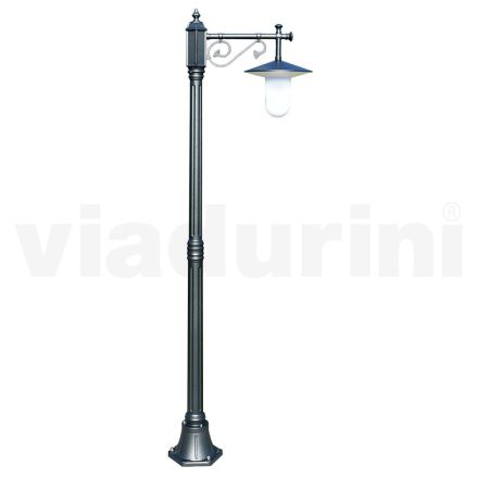 Lampa de gradina in stil vintage din aluminiu gri Made in Italy - Belen Viadurini