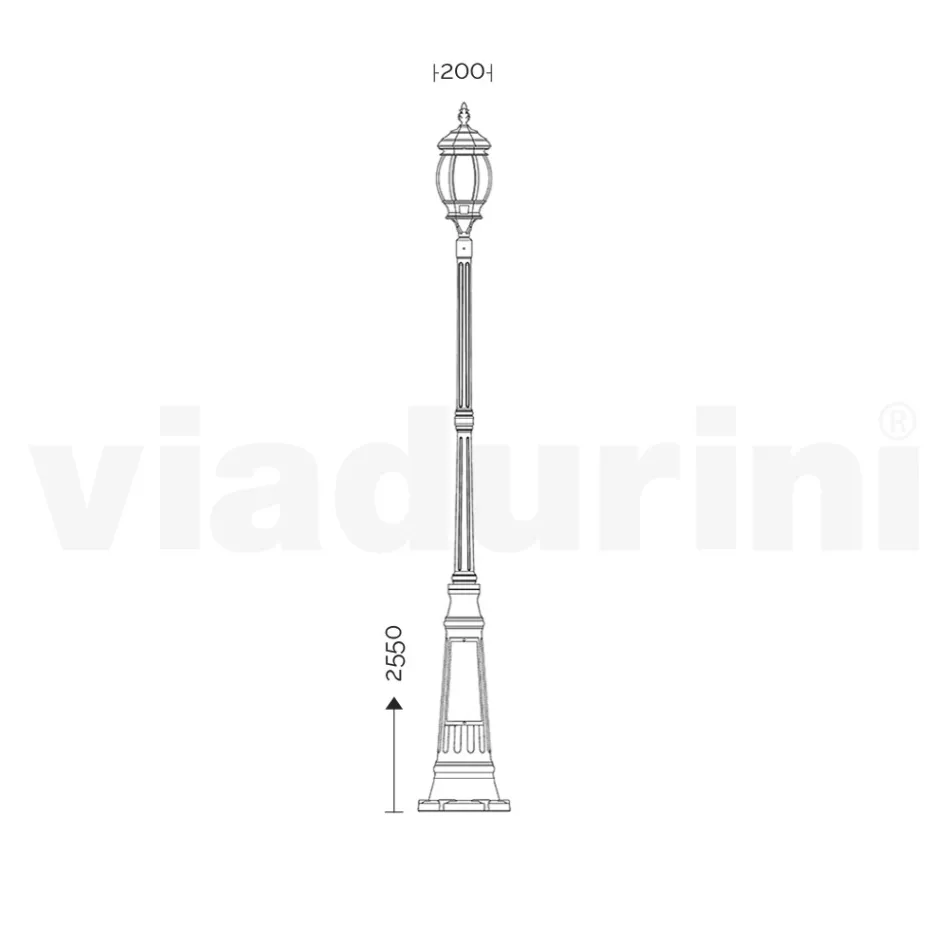 Lampă în stil vintage din aluminiu turnat fabricat în Italia - Leona Viadurini