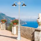 Lampa stradala in stil vintage 2 Lumini din Aluminiu si Alama Made in Italy - Adela Viadurini