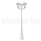 Lampa stradala in stil vintage cu 3 lumini din aluminiu si sticla Made in Italy - Terella Viadurini