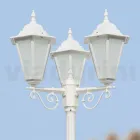 Lampa stradala in stil vintage cu 3 lumini din aluminiu si sticla Made in Italy - Terella Viadurini