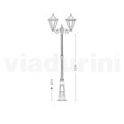 Lampa stradala in stil vintage cu 3 lumini din aluminiu si sticla Made in Italy - Terella Viadurini