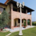 Lampa stradala in stil vintage cu 3 lumini din aluminiu alb Made in Italy - Dodo Viadurini