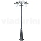 Lampa stradala in stil vintage cu 3 lumini din aluminiu gri Made in Italy - Belen Viadurini