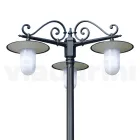 Lampa stradala in stil vintage cu 3 lumini din aluminiu gri Made in Italy - Belen Viadurini