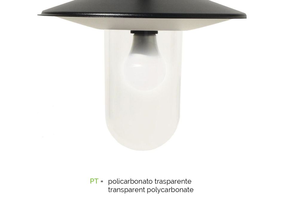 Lampa stradala in stil vintage cu 3 lumini din aluminiu gri Made in Italy - Belen Viadurini