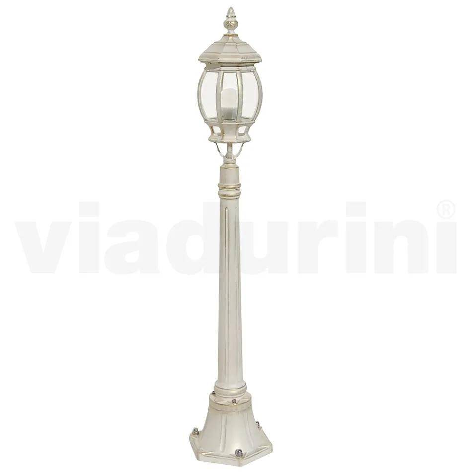 Lampa stradala in stil vintage din aluminiu alb Made in Italy - Dodo Viadurini