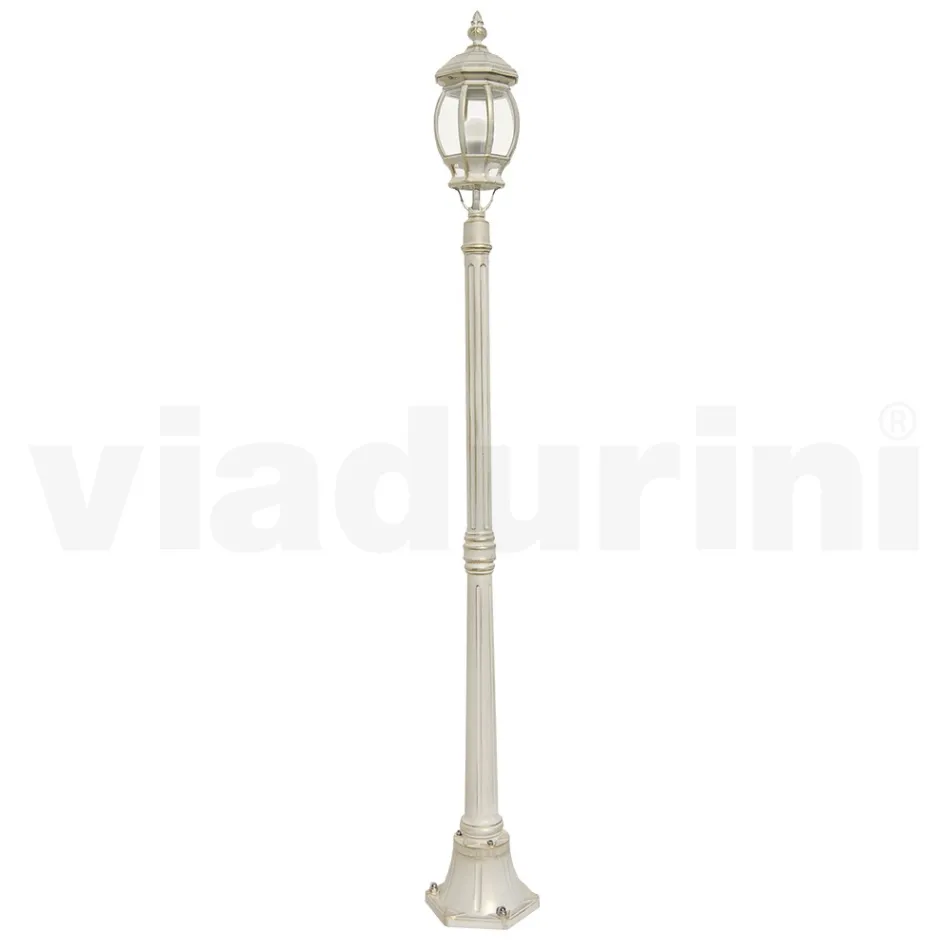 Lampa stradala in stil vintage din aluminiu alb Made in Italy - Dodo Viadurini