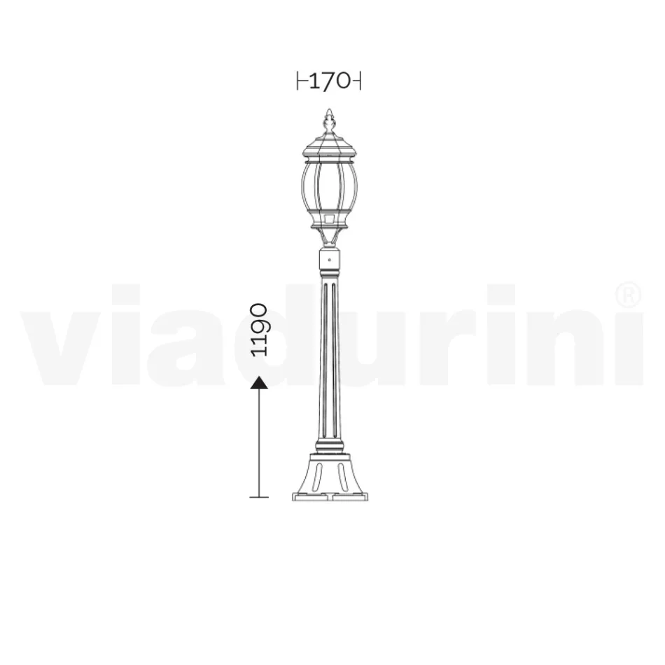 Lampa stradala in stil vintage din aluminiu alb Made in Italy - Dodo Viadurini