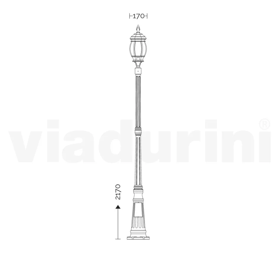 Lampa stradala in stil vintage din aluminiu alb Made in Italy - Dodo Viadurini