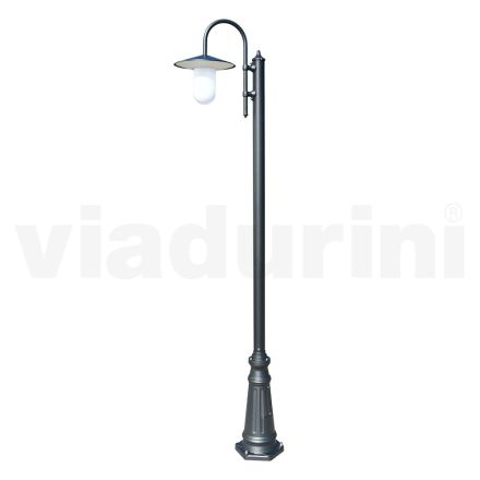 Lampa stradala in stil vintage din aluminiu gri antracit Made in Italy - Belen Viadurini
