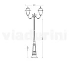 Lampă vintage cu 2 lumini din aluminiu și sticlă Made in Italy - Doroty Viadurini