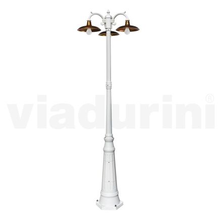 Lampa Vintage cu 3 Lumini din Aluminiu si Alama Made in Italy - Adela Viadurini