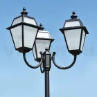 Lampă vintage cu 3 lumini din aluminiu și sticlă Made in Italy - Vivian Viadurini