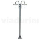 Lampa de Gradina Vintage 2 Lumini din Aluminiu Made in Italy - Belen Viadurini