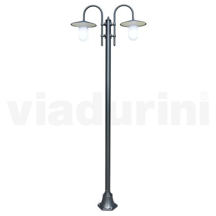 Lampa de Gradina Vintage 2 Lumini din Aluminiu Made in Italy - Belen Viadurini