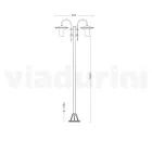 Lampa de Gradina Vintage 2 Lumini din Aluminiu Made in Italy - Belen Viadurini