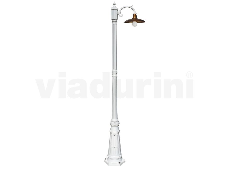Lampă vintage din aluminiu cu difuzor din alamă Made in Italy - Adela Viadurini
