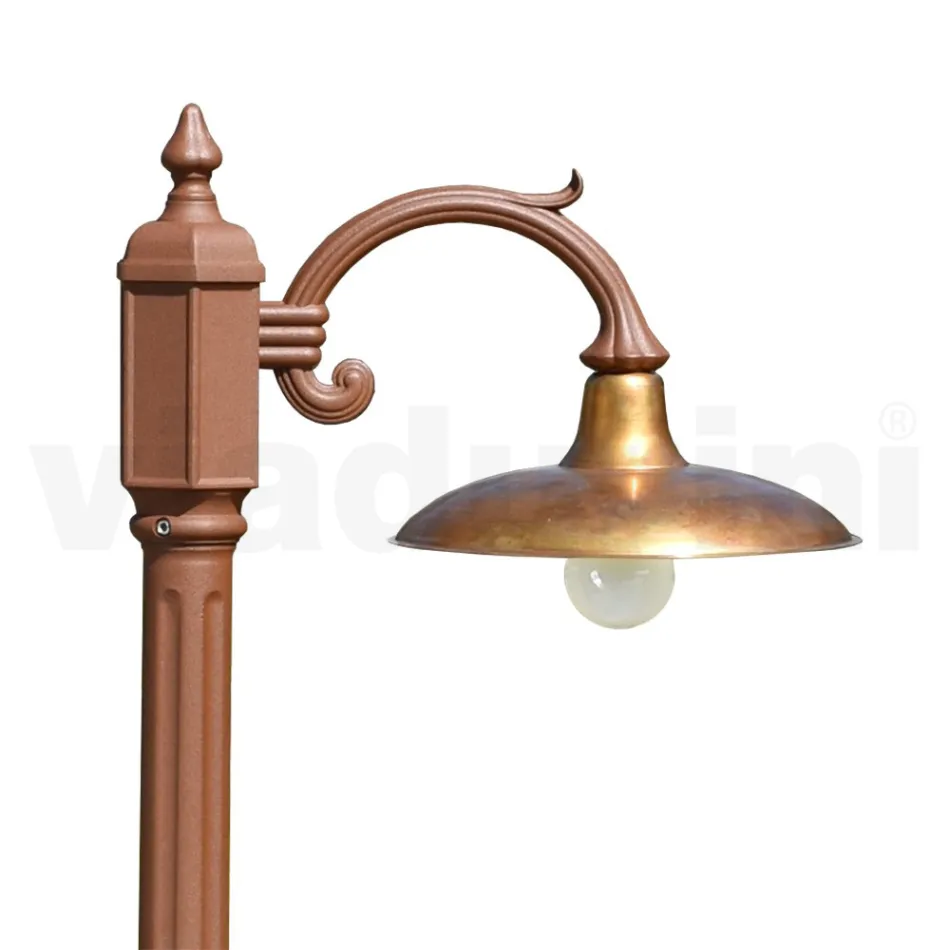 Lampă vintage din aluminiu cu difuzor din alamă Made in Italy - Adela Viadurini