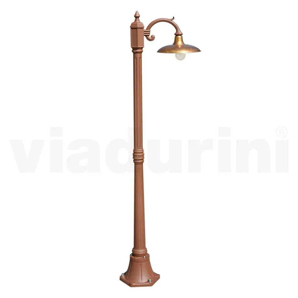 Lampă vintage din aluminiu cu difuzor din alamă Made in Italy - Adela Viadurini