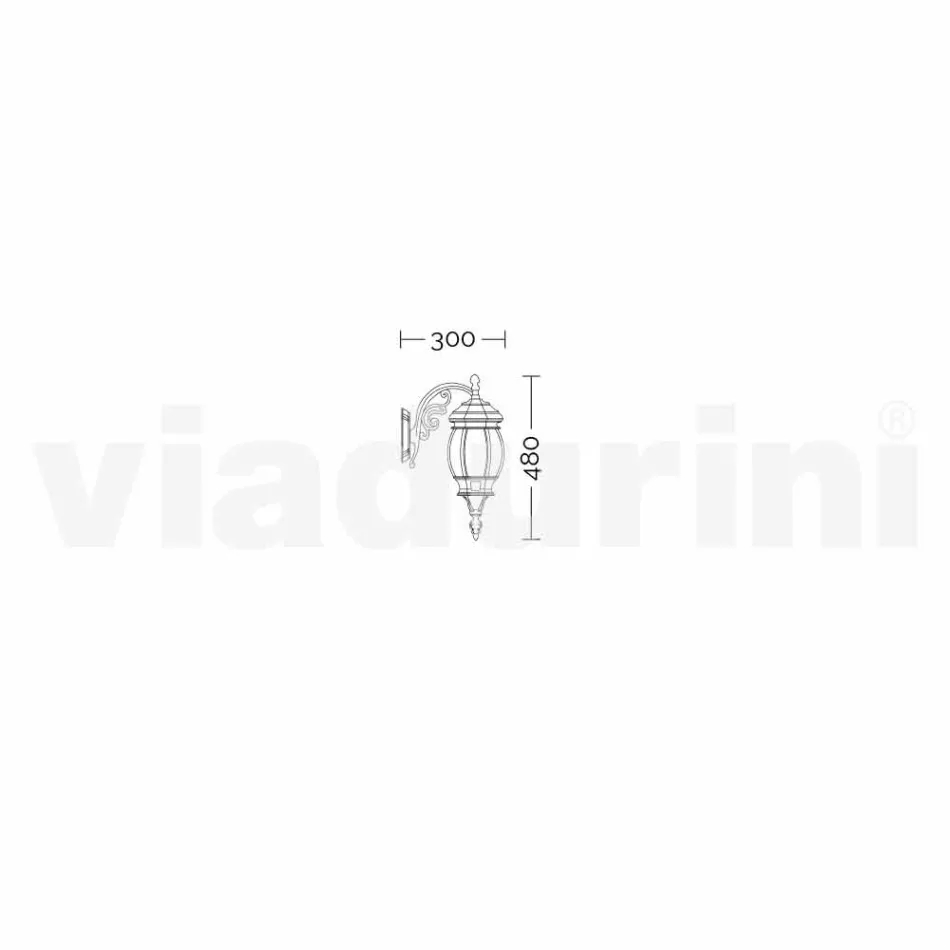 Anika, un lanternă de grădină de perete din aluminiu produsă în Italia Viadurini