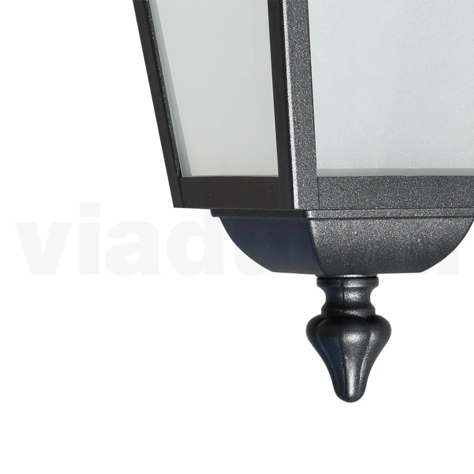 Lanterna de tavan de gradina din aluminiu antracit si sticla sablata - Elric Viadurini